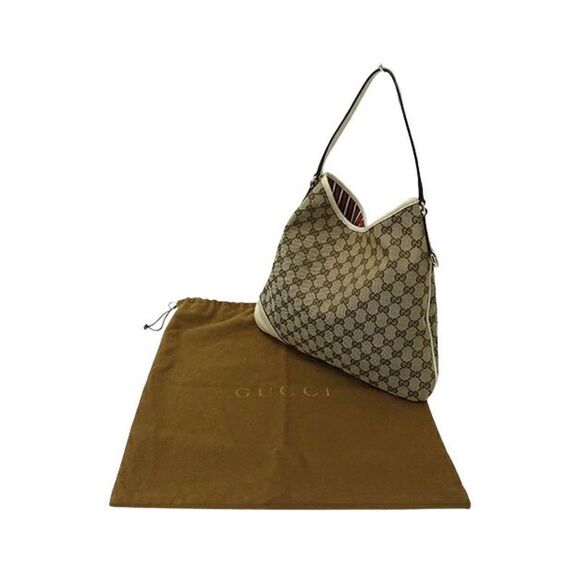 Pre Loved Gucci GG Plus Shoulder Bag BeigeEbony Women Tote Bags - Picture 8 of 8